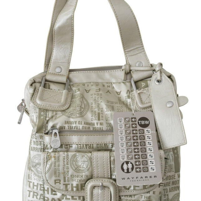 WAYFARER White Printed Handbag Shoulder Fabric Purse