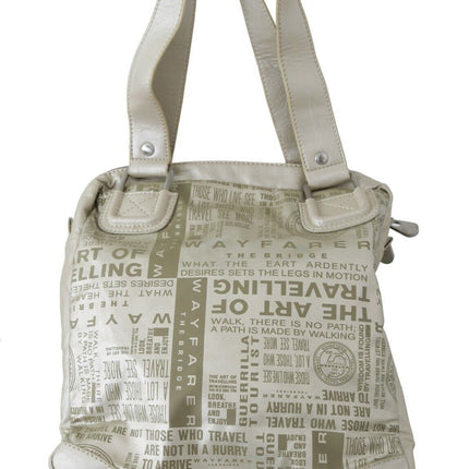 WAYFARER White Printed Handbag Shoulder Fabric Purse