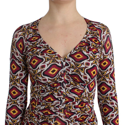 GF Ferre Multicolor Longsleeved Viscose Shift Dress