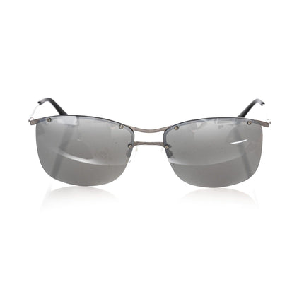 Frankie Morello Silver Metallic Fibre Men Sunglass