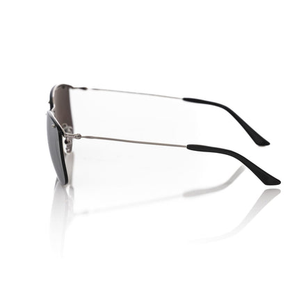 Frankie Morello Silver Metallic Fibre Men Sunglass