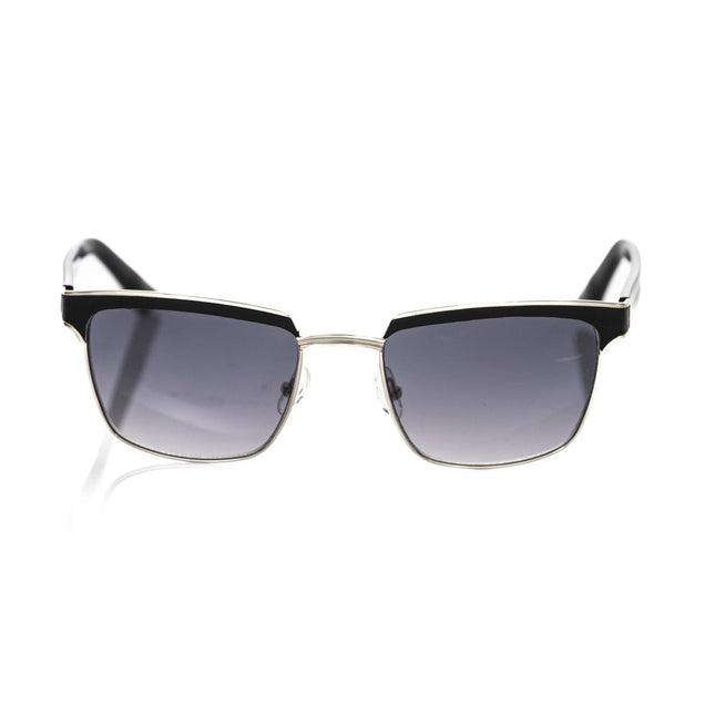 Frankie Morello Black Metallic Fibre Men Sunglasses