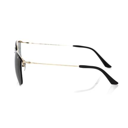 Frankie Morello Black Metallic Fibre Men Sunglasses