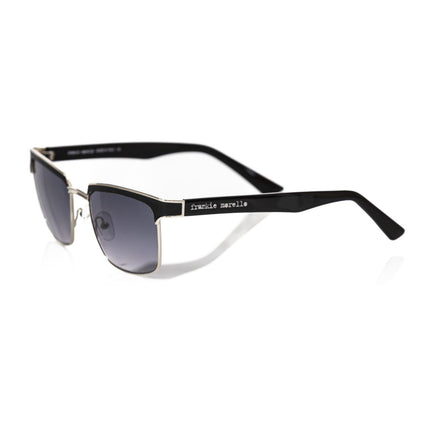 Frankie Morello Black Metallic Fibre Men Sunglasses