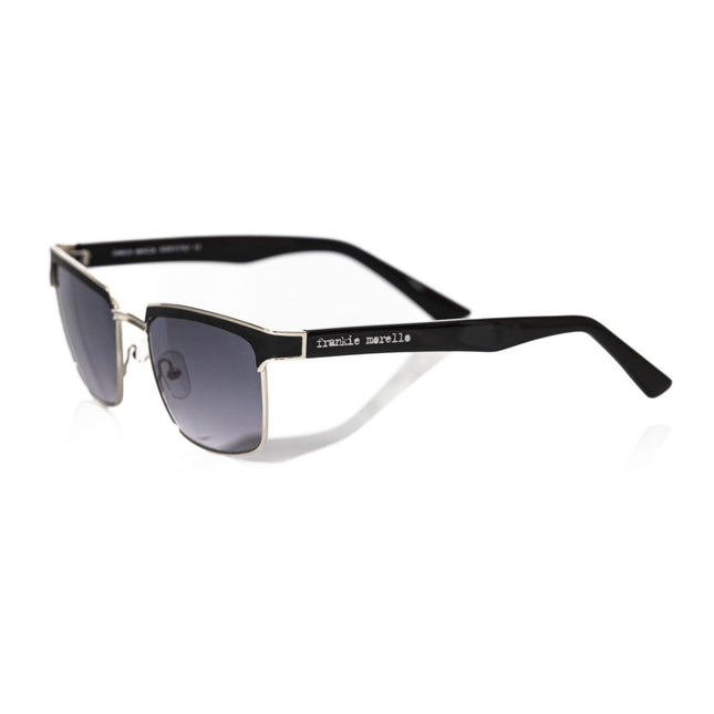 Frankie Morello Black Metallic Fibre Men Sunglasses