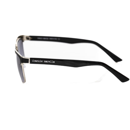 Frankie Morello Black Metallic Fibre Men Sunglasses