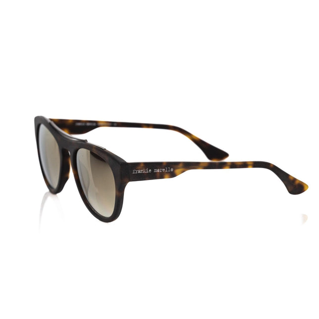 Frankie Morello Brown Acetate Mens Sunglasses