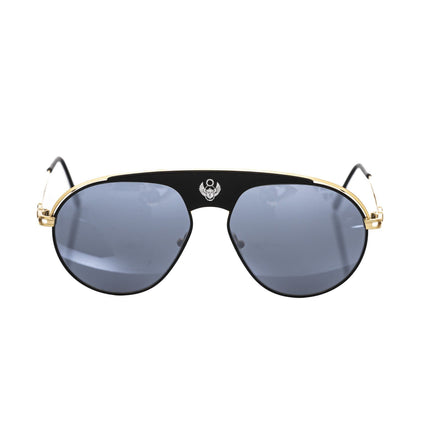 Frankie Morello Black Metallic Men's Sunglass Shield