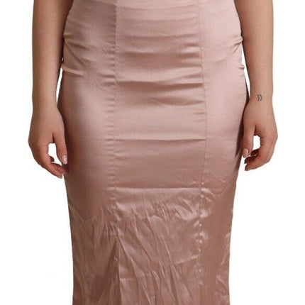 Dolce & Gabbana Pink Lace Long Bodycon Maxi Polyester Dress