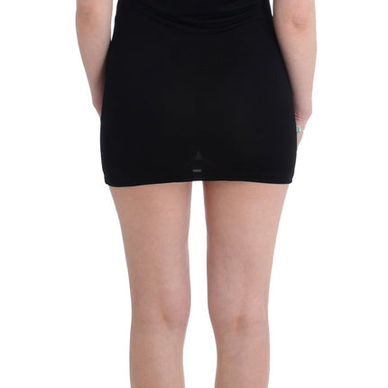 Roccobarocco Black Embellished Jersey Mini Sheath Short Dress
