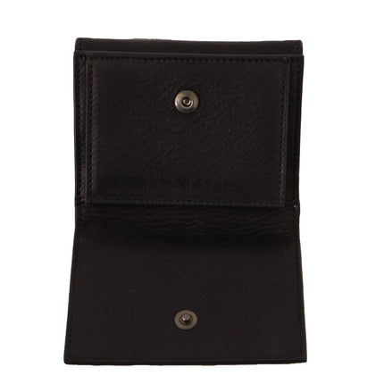 Dolce & Gabbana Black Leather Trifold Purse Belt Multi Kit Wallet