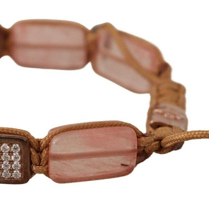 Nialaya Multicolor Crystals Logo Embellished Adjustable Bracelet