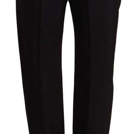 Dolce & Gabbana Black Mid Waist Skinny Trouser Wool Pants