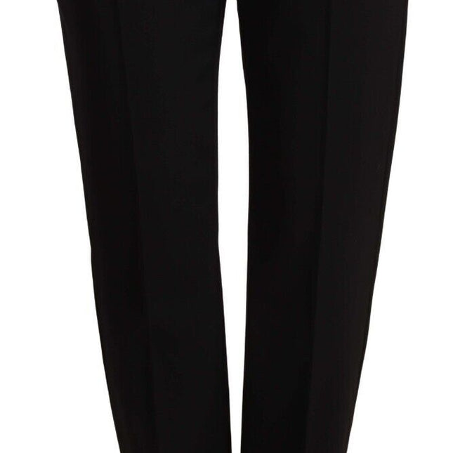 Dolce & Gabbana Black Mid Waist Skinny Trouser Wool Pants