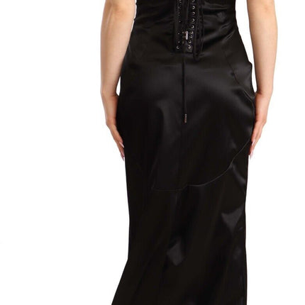Dolce & Gabbana Black Silk Stretch Sheath Mermaid Gown Dress