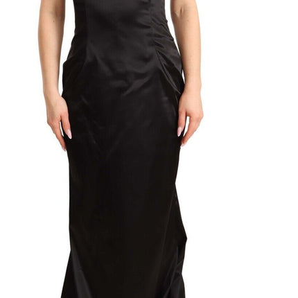 Dolce & Gabbana Black Silk Stretch Sheath Mermaid Gown Dress