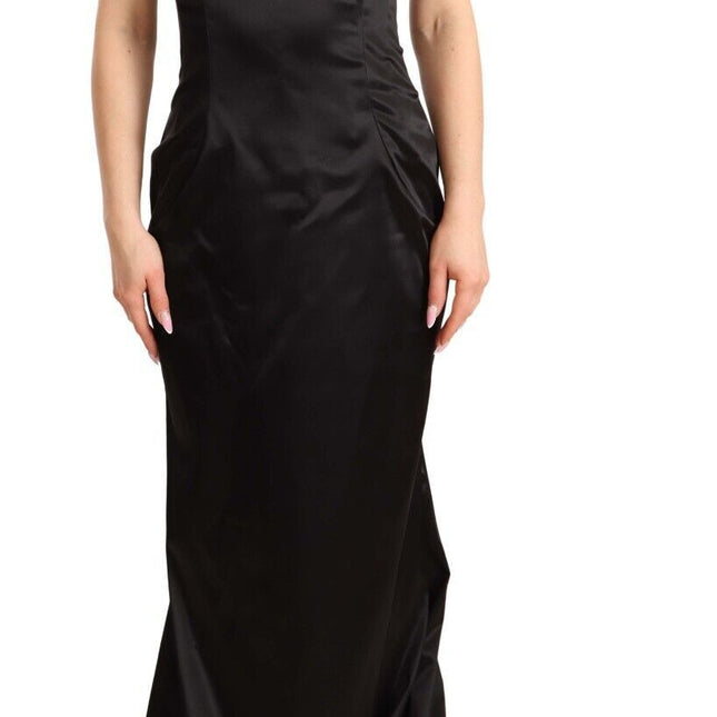 Dolce & Gabbana Black Silk Stretch Sheath Mermaid Gown Dress