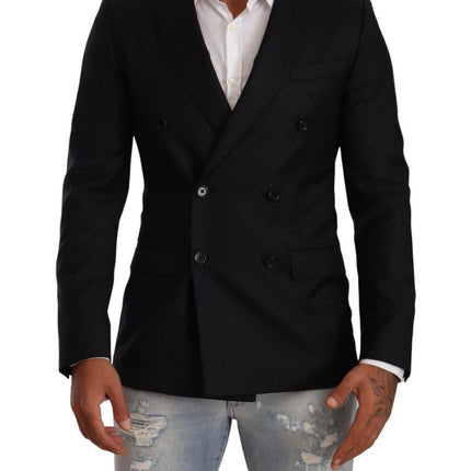 Dolce & Gabbana Black Dotted Double Breasted MARTINI Jacket