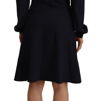 Twinset Black Long Sleeves Open Shoulder A-line Dress