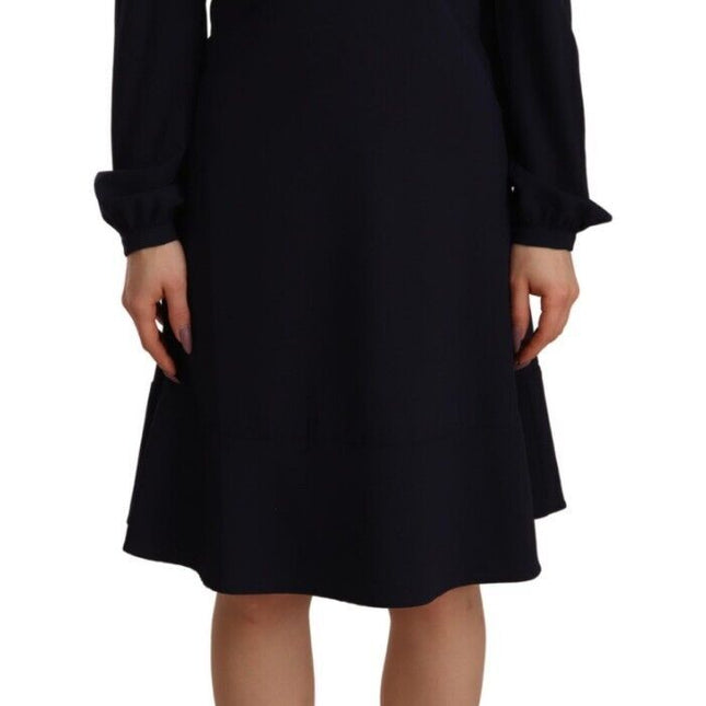 Twinset Black Long Sleeves Open Shoulder A-line Dress