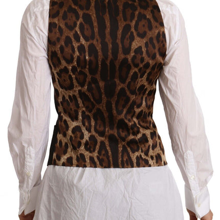 Dolce & Gabbana Black Button Down Sleeveless Vest Polyester Top