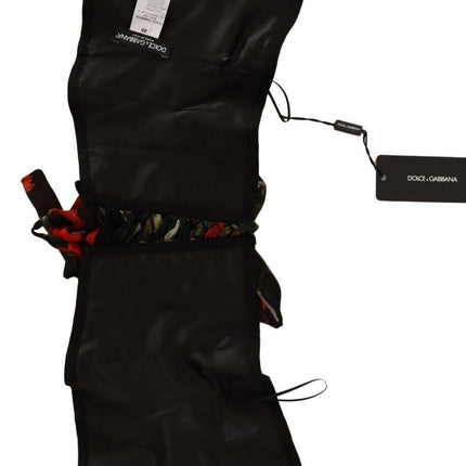Dolce & Gabbana Black Corset Belt Stretch Waist Strap Silk Top