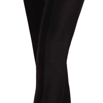 Dsquared² Black Button Embellished Cropped High Waist Pants