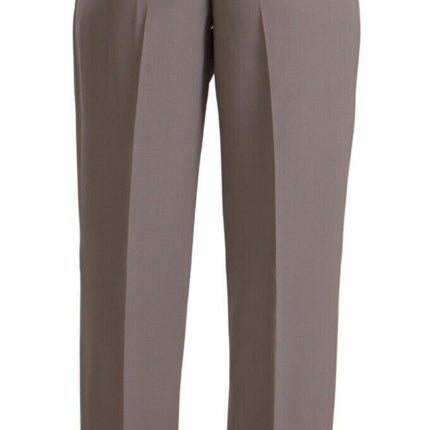 Armani Brown High Waist Silk Tapered Long Pants