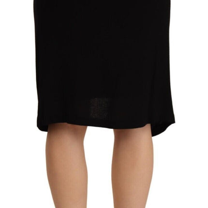 PLEIN SUD Black High Waist Pencil Knee Length Viscose Skirt