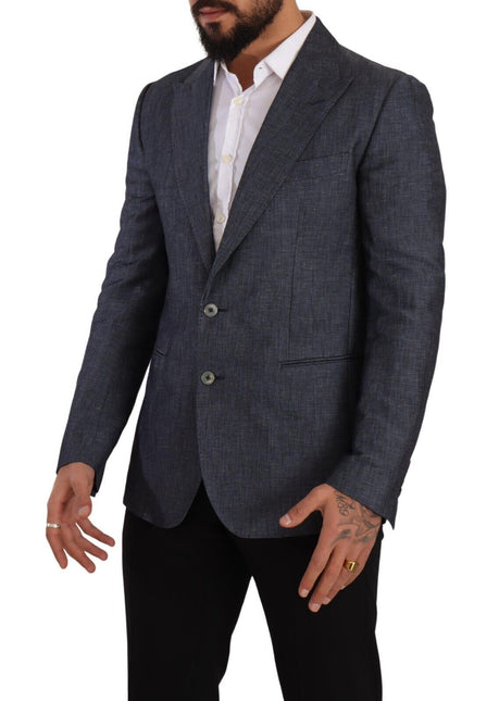 Dolce & Gabbana Blue Linen Cotton Jacket TAORMINA Blazer