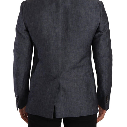 Dolce & Gabbana Blue Linen Cotton Jacket TAORMINA Blazer