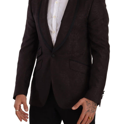 Dolce & Gabbana Purple Jacquard Single Breasted SICILIA Blazer