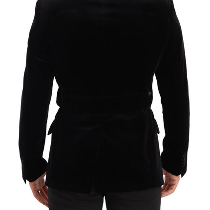 Dolce & Gabbana Black Velvet Single Breasted One Button Blazer