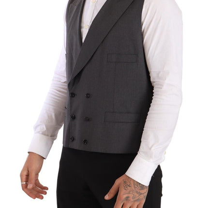 Dolce & Gabbana Gray Double Breasted 2 Piece SICILIA Blazer