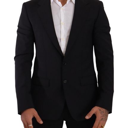 Dolce & Gabbana Black Slim Fit Vest 2 Button MARTINI Blazer