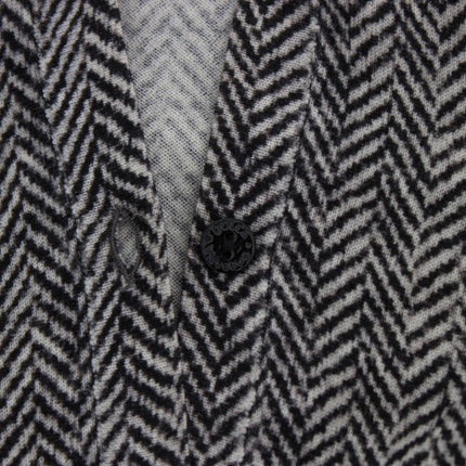 Dolce & Gabbana Black White Wool Top Cardigan Sweater