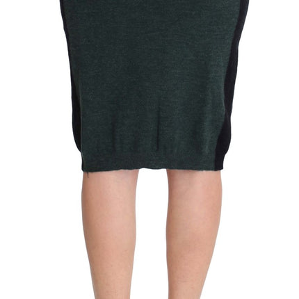 MILA SCHÖN Green Wool Blend Pencil Skirt