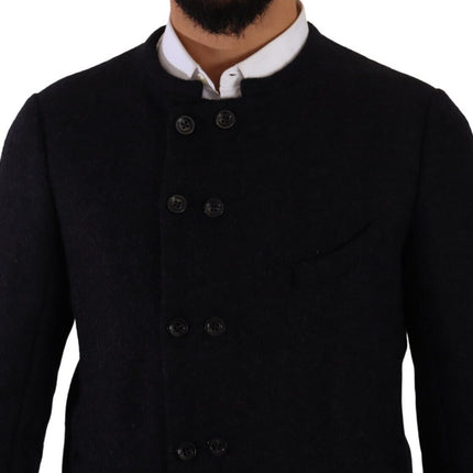 Dolce & Gabbana Gray Alpaca Button Down Men Coat Jacket