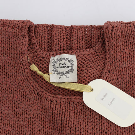 PINK MEMORIES Red Cotton Blend Knitted Sleeveless Sweater