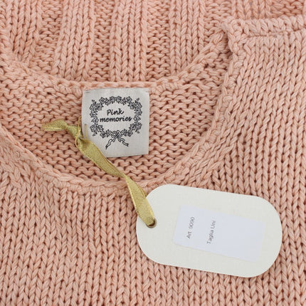 PINK MEMORIES Pink Cotton Blend Knitted Sleeveless Sweater