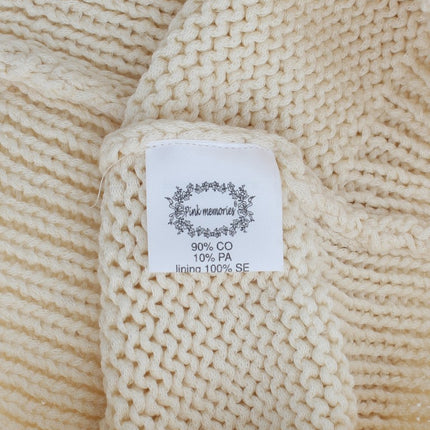 PINK MEMORIES Beige Cotton Blend Knitted Sleeveless Sweater