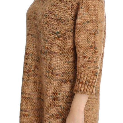 PINK MEMORIES Brown Wool Blend Knitted Oversize Sweater