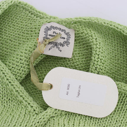 PINK MEMORIES Green Cotton Blend Knitted Sweater