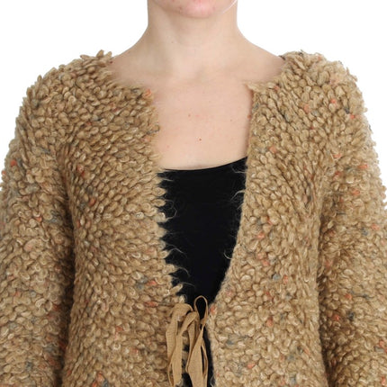 PINK MEMORIES Beige Wool Blend Cape Sweater