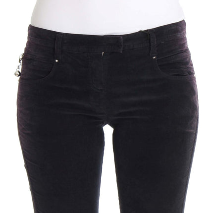 Costume National Purple Cropped Corduroys Jeans