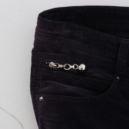 Costume National Purple Cropped Corduroys Jeans