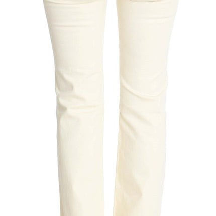 Costume National White Cotton Stretch Flare Jeans