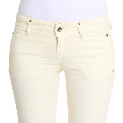 Costume National White Cotton Stretch Flare Jeans