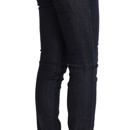 Costume National Blue Cotton Stretch Slim Fit Jeans