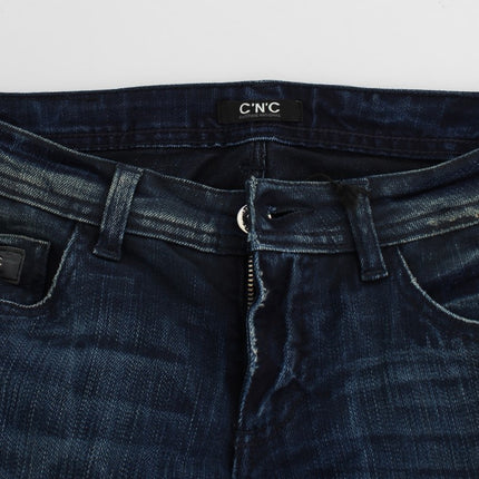 Costume National Blue Wash Cotton Slim Fit Skinny Jeans